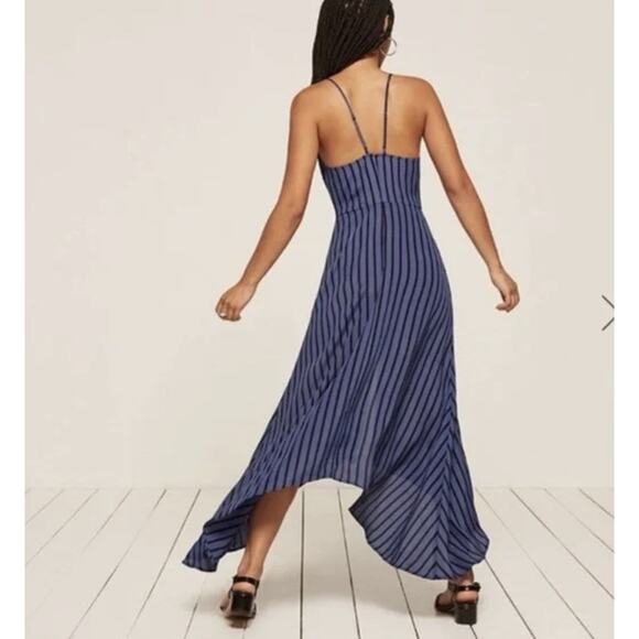 NWT Reformation Savanah Dress Blue striped Sundress Women's Size 0 - Picture 5 of 15
